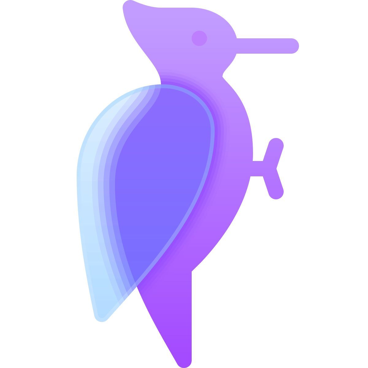 glassmorphism style woodpecker icon