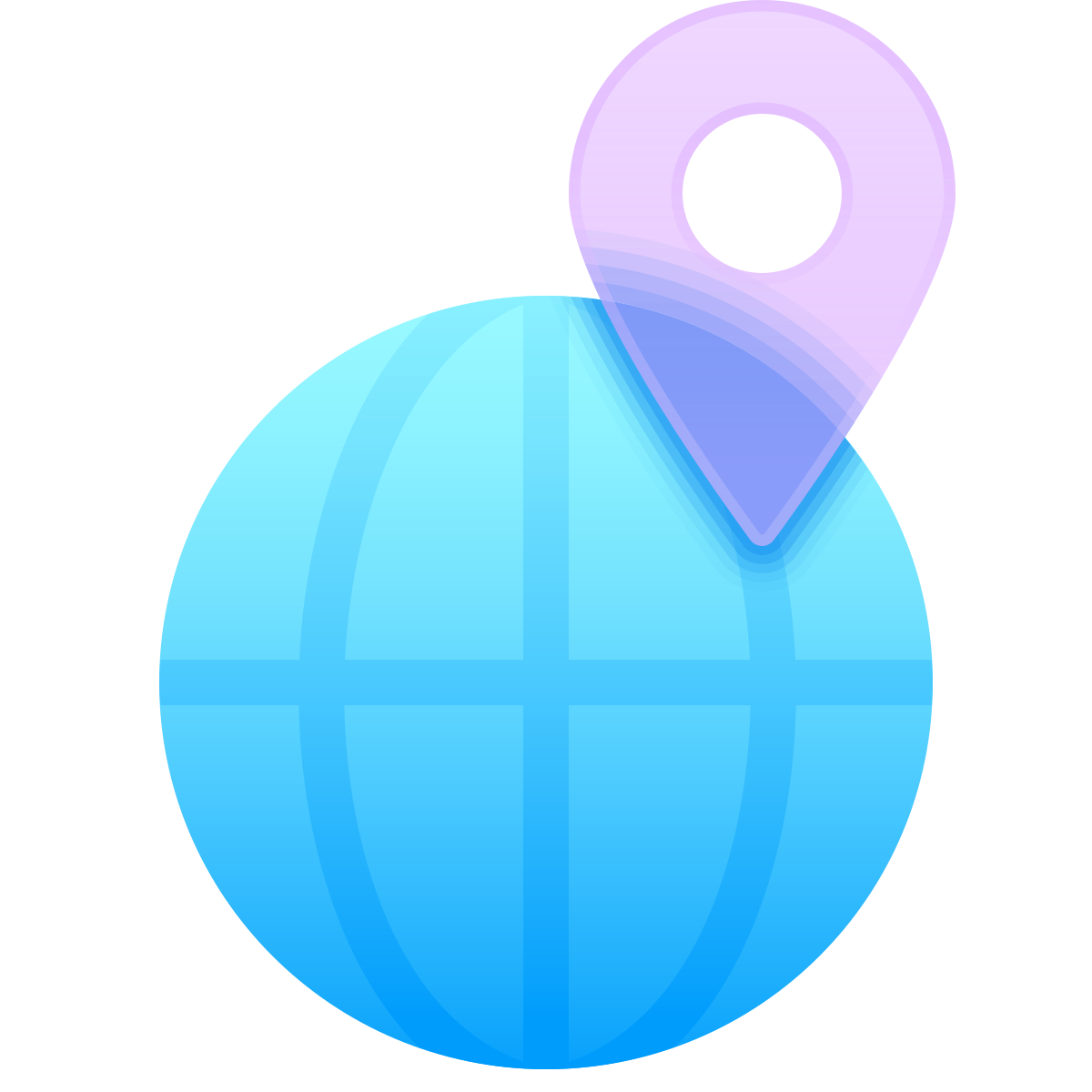 glassmorphism style worldwide location icon