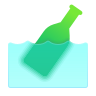 experimental bottle-floating-in-water-glassmorphism icon
