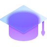 experimental graduation-cap-glassmorphism icon
