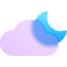 experimental partly-cloudy-night-glassmorphism icon