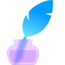 experimental quill-with-ink-glassmorphism icon