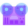 experimental reel-to-reel--glassmorphism icon