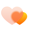 experimental two-hearts-glassmorphism icon