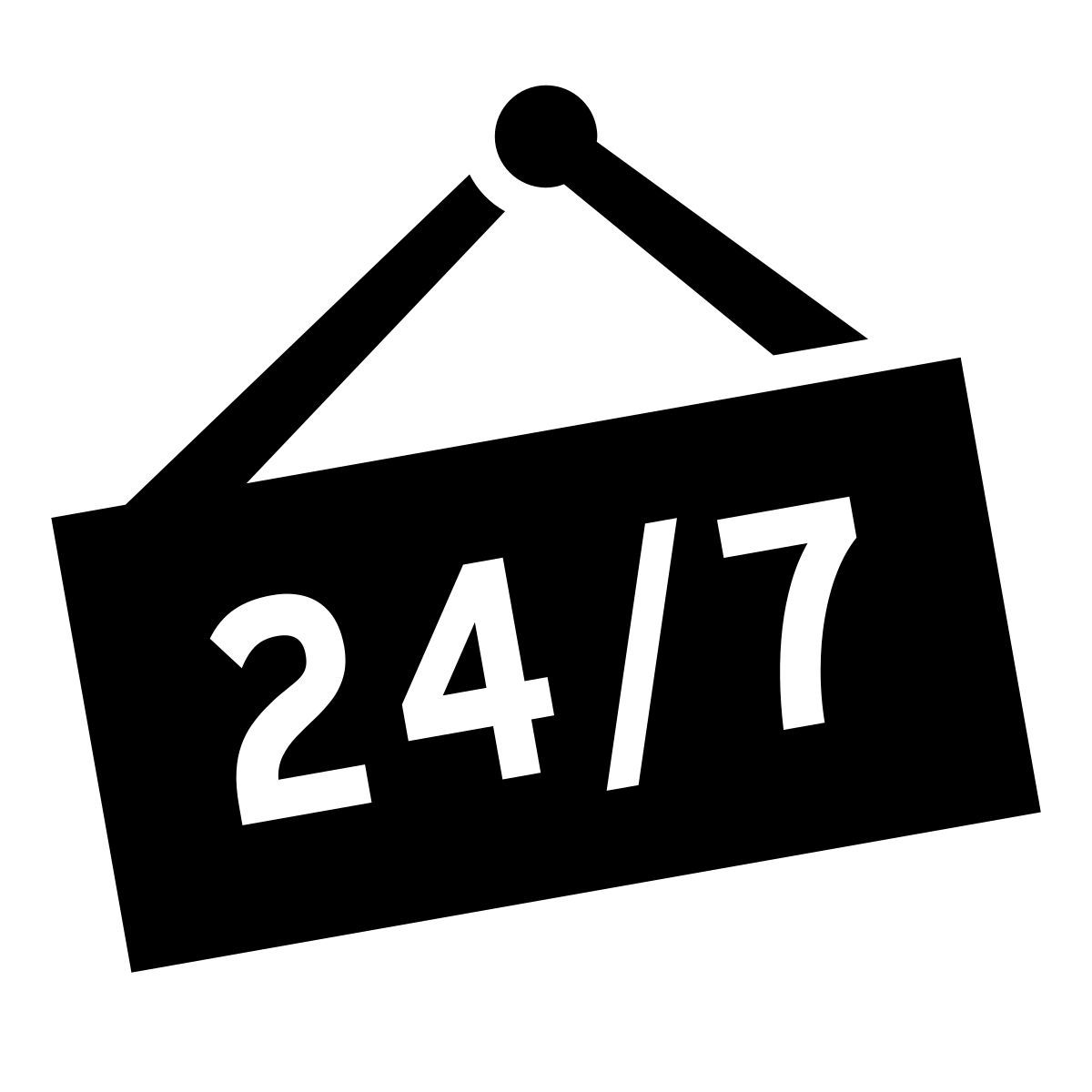 glyph neue style 24/7 signo abierto icon