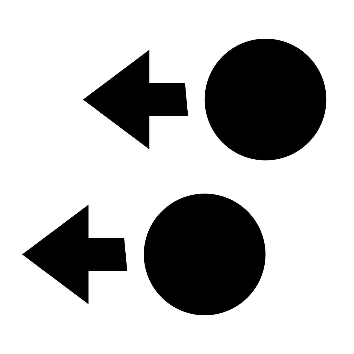 glyph neue style mit zwei fingern nach links wischen icon