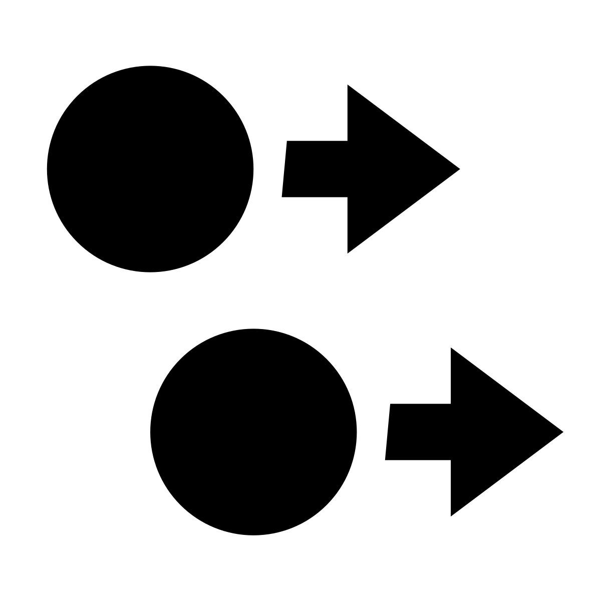 glyph neue style two finger swipe right icon
