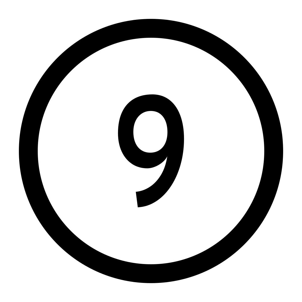 glyph neue style eingekreiste 9 icon