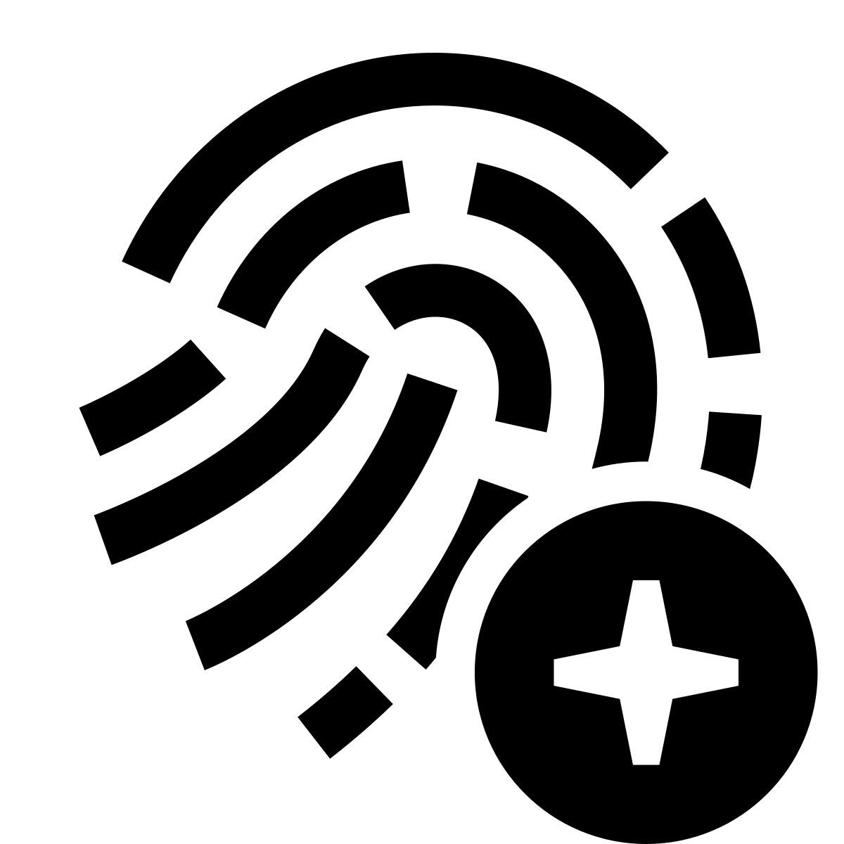 glyph neue style add fingerprint icon