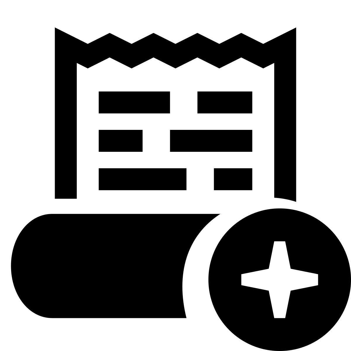 glyph neue style add receipt icon