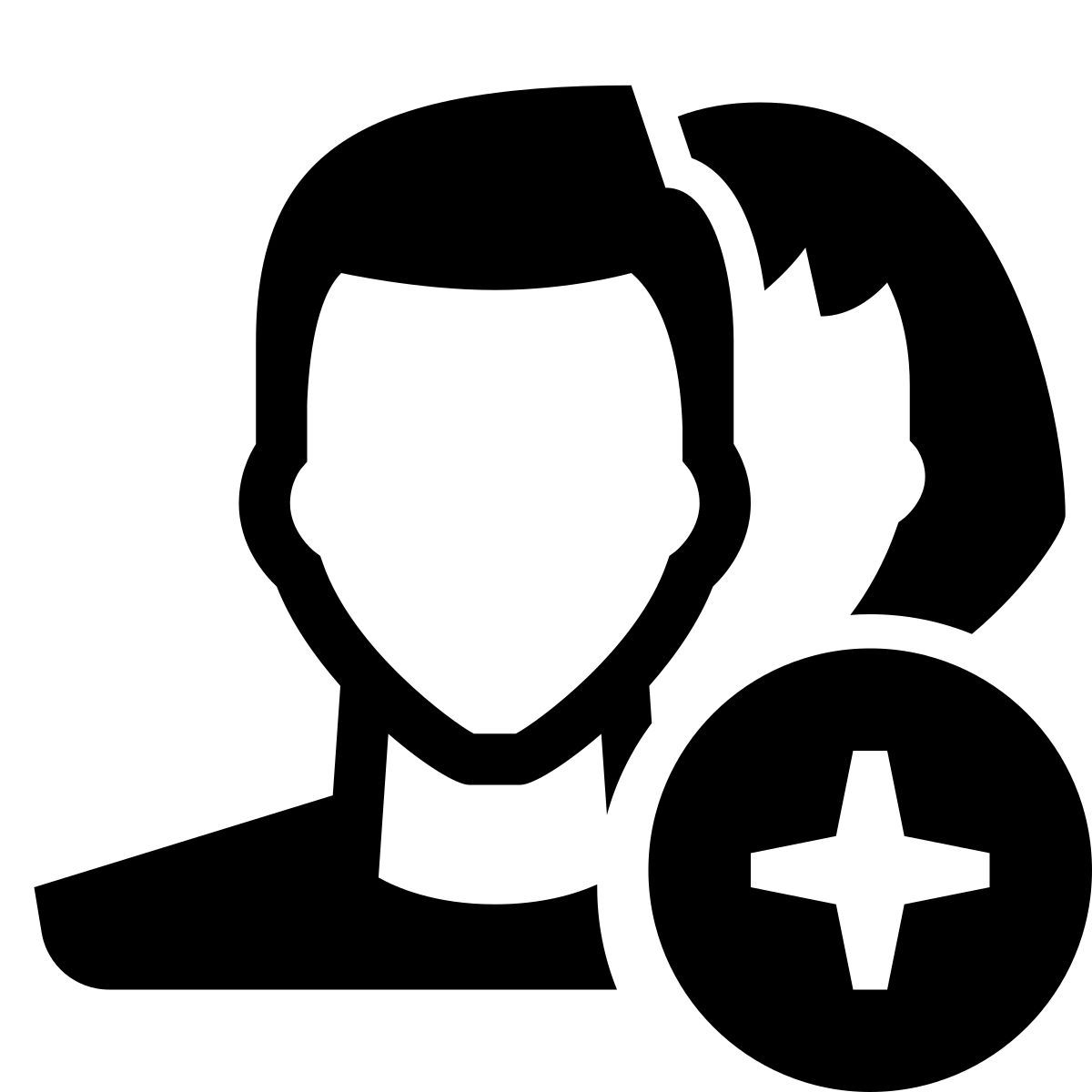 glyph neue style add user group woman man icon