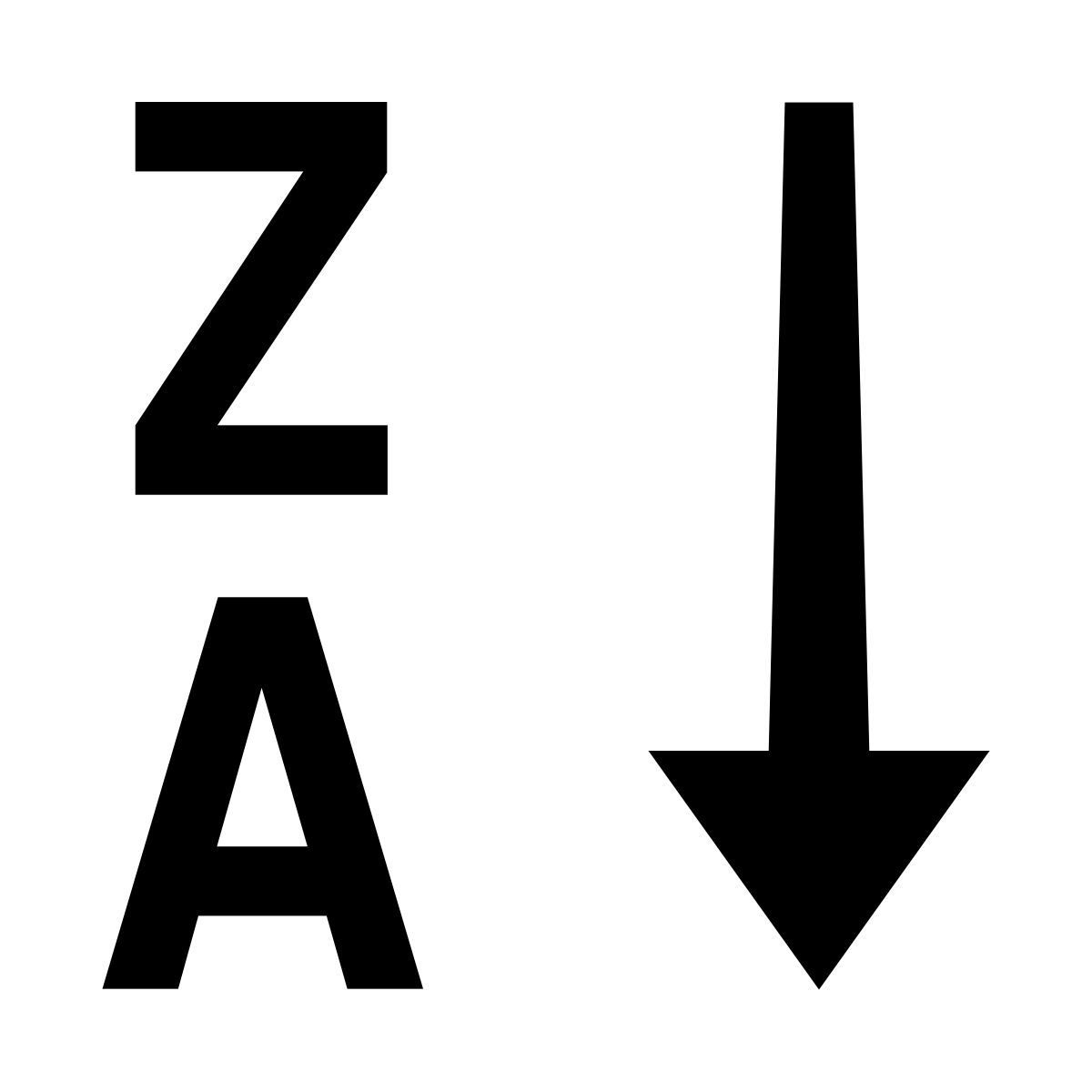 glyph neue style alphabetical sorting 2 icon