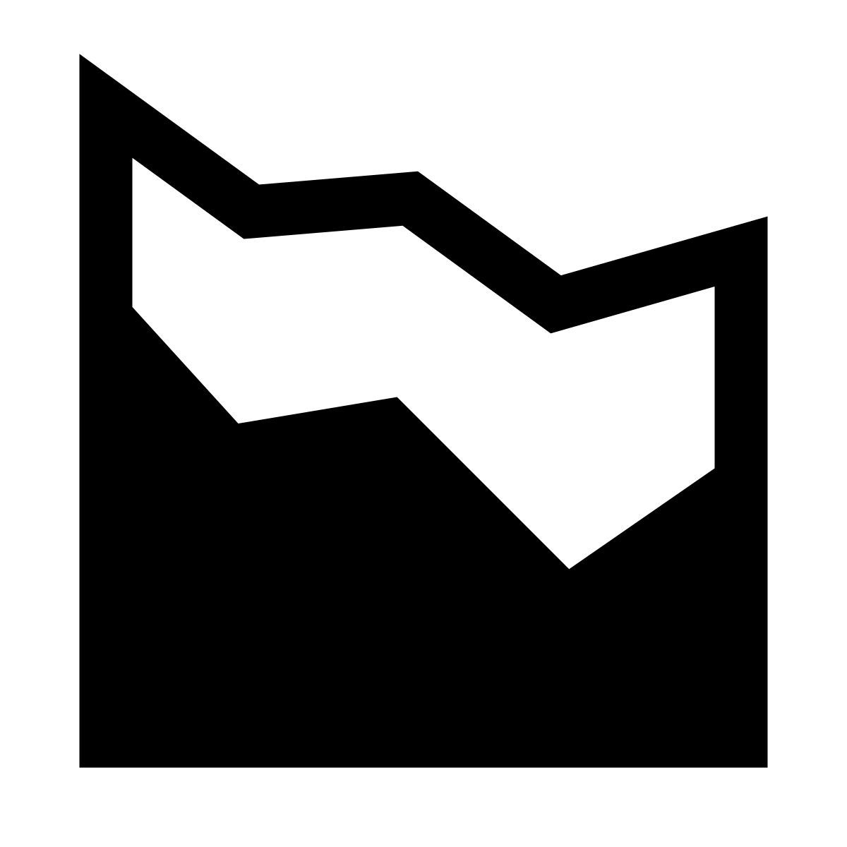 glyph neue style carta de área icon