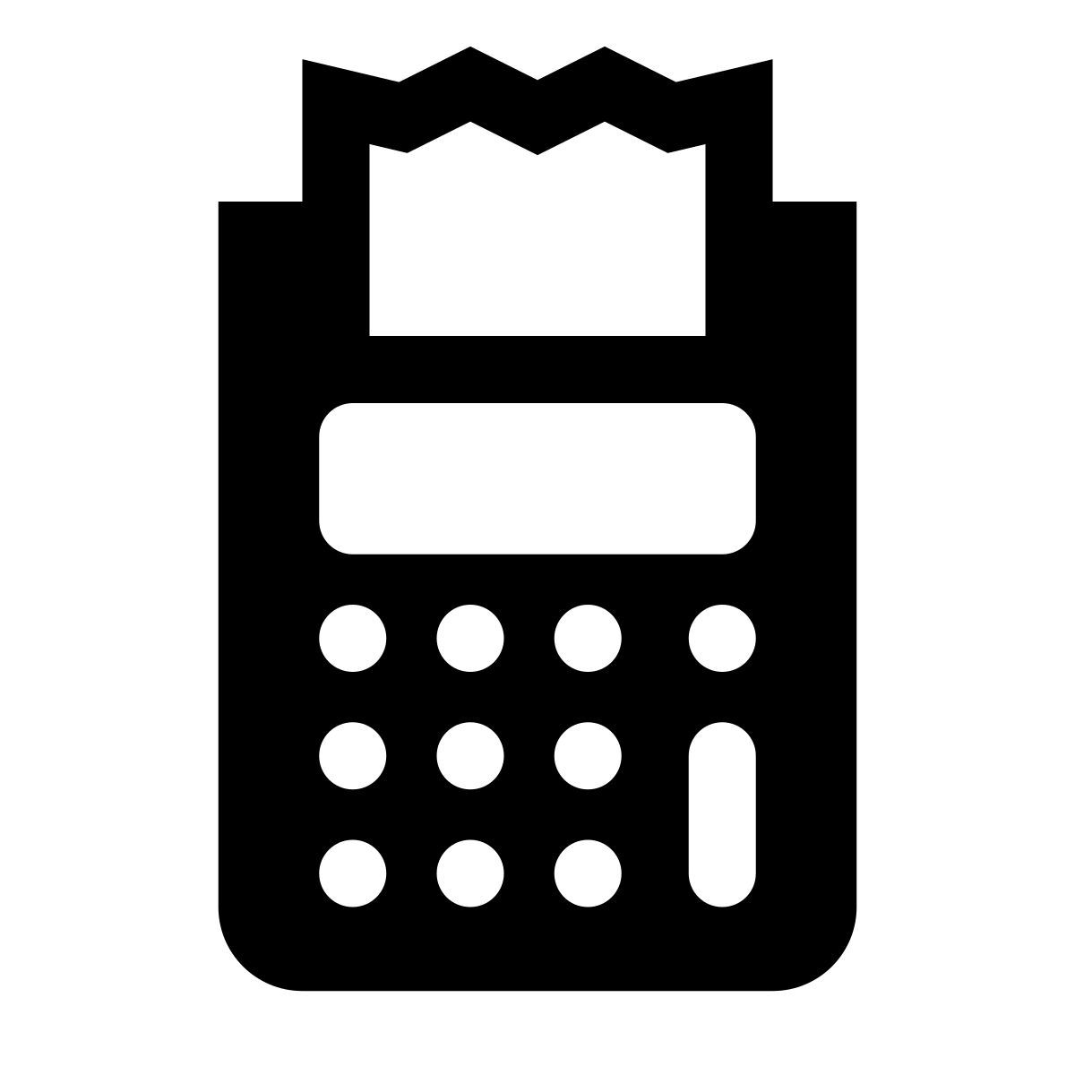glyph neue style máquina de faturamento icon