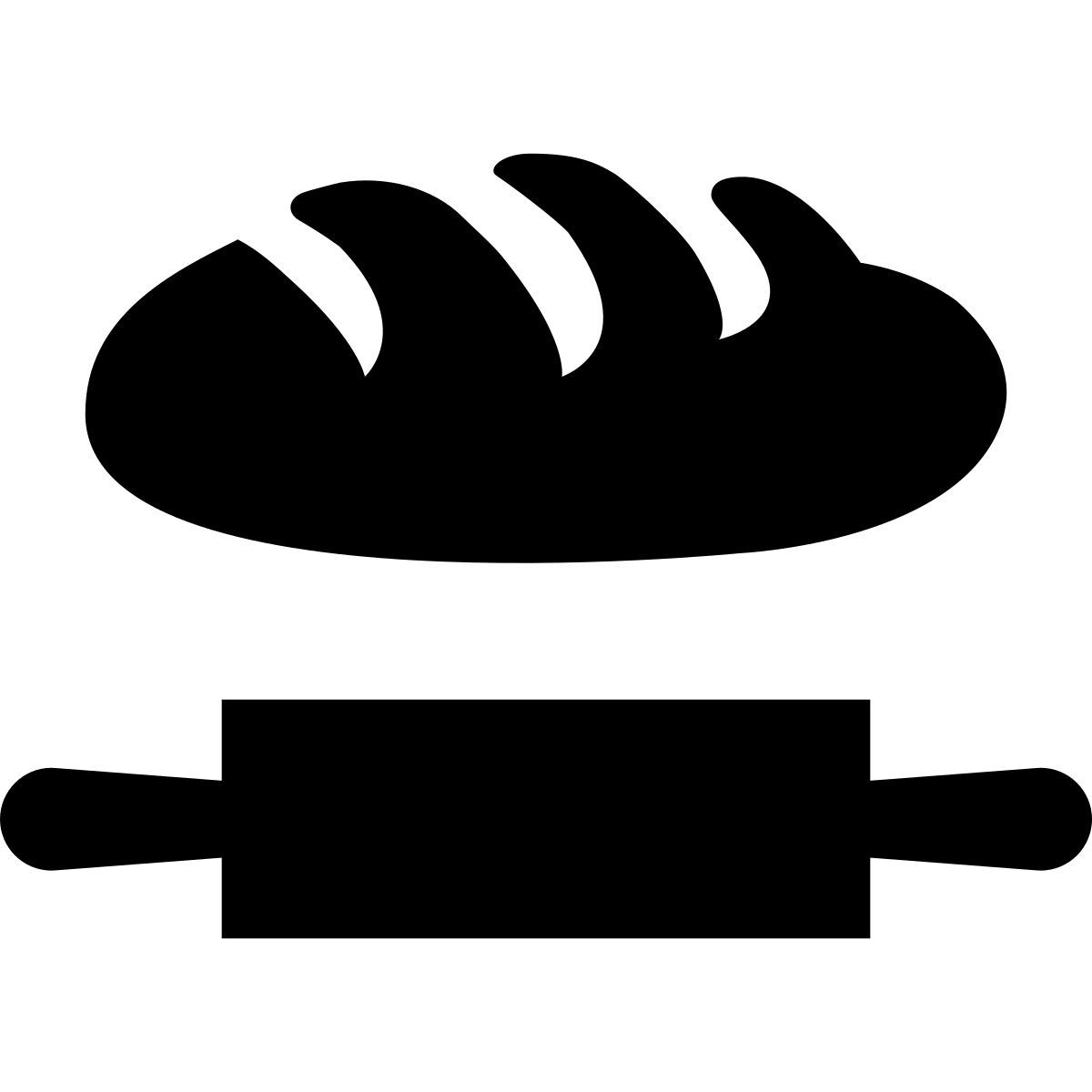 glyph neue style bread and rolling pin icon