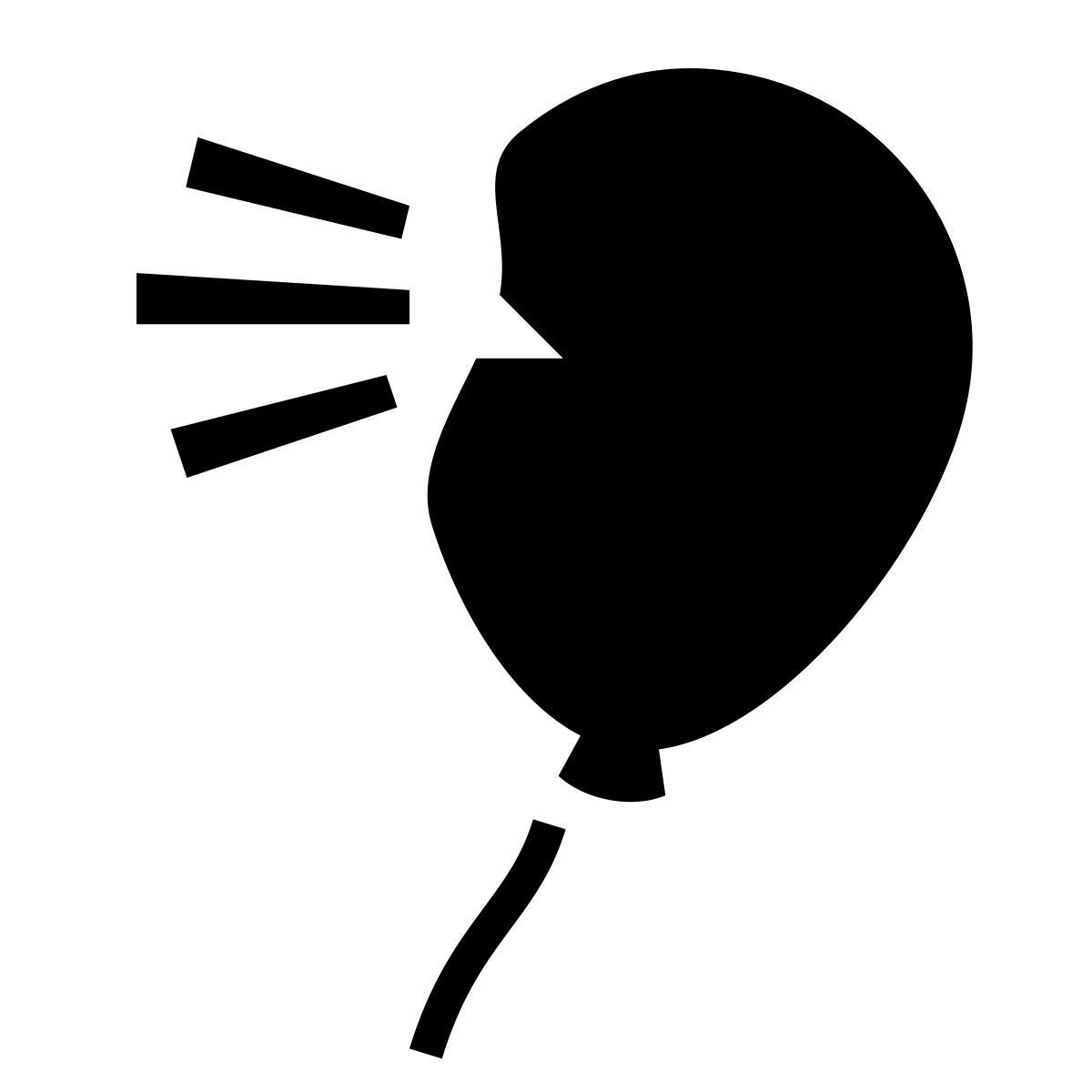 glyph neue style platzender ballon icon