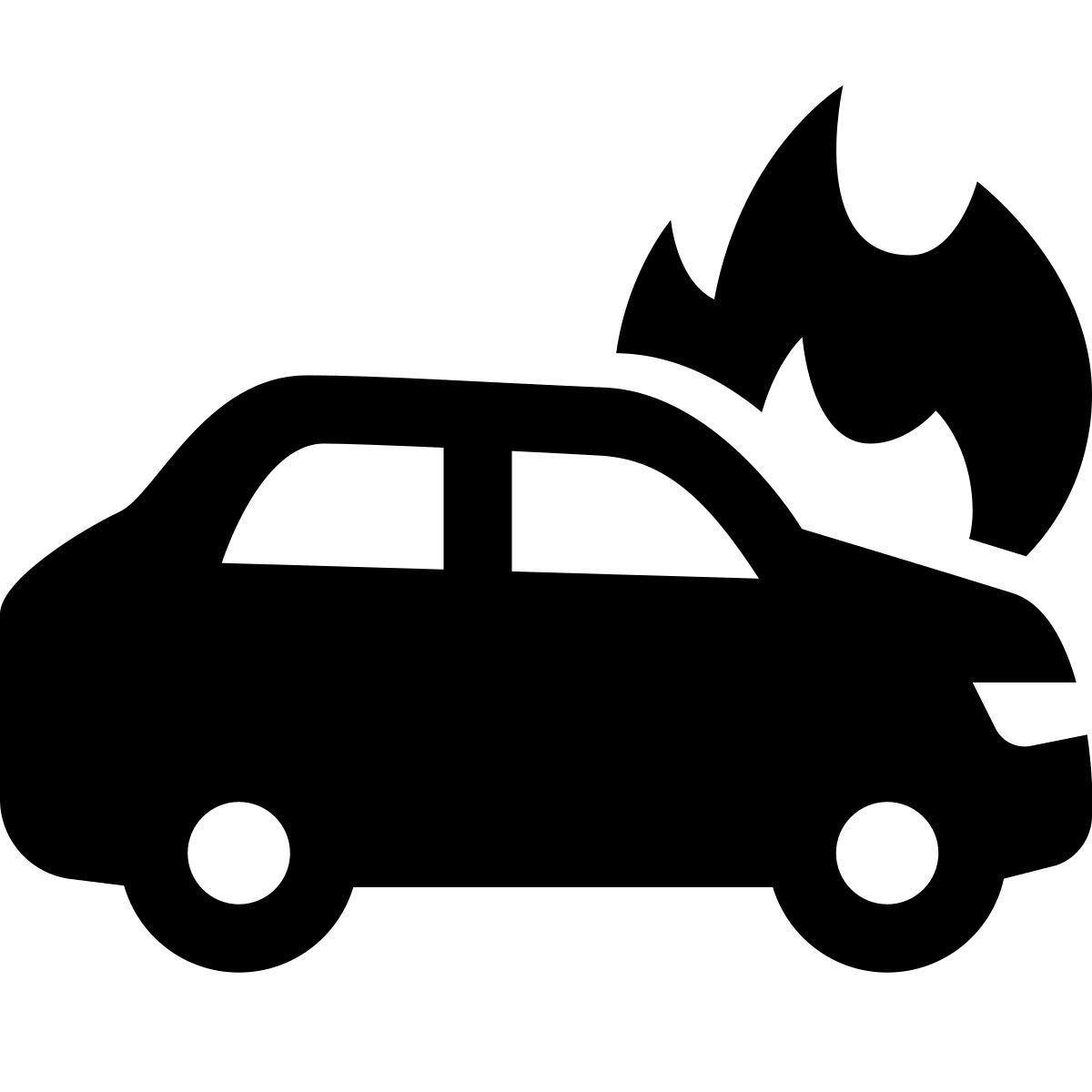 glyph neue style горящая машина icon