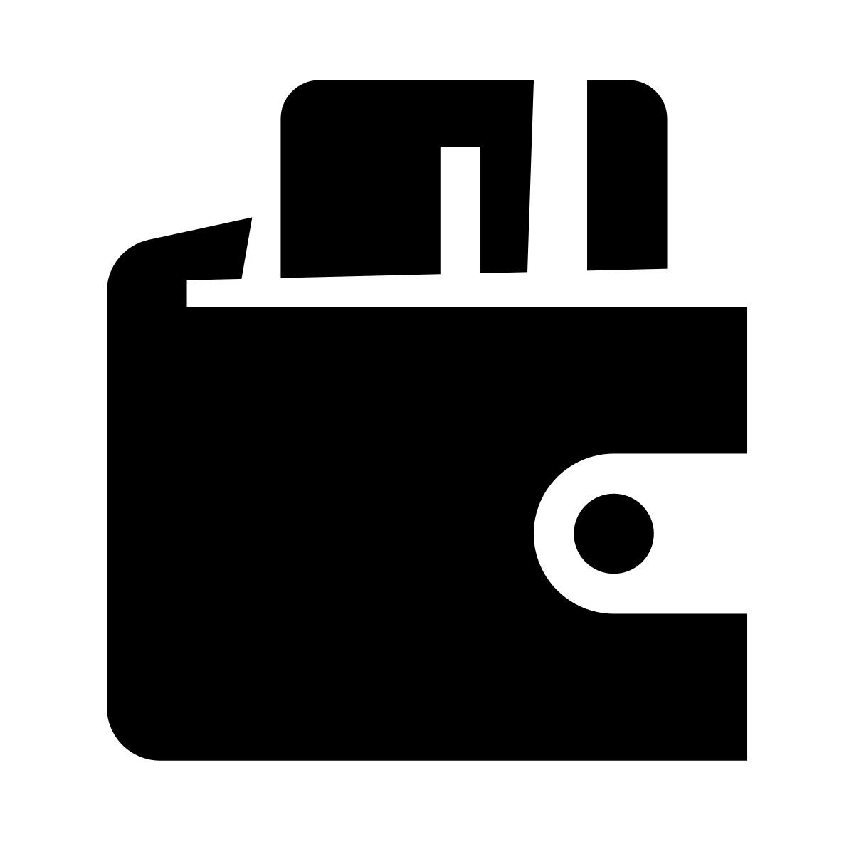 glyph neue style portafoglio di carte icon