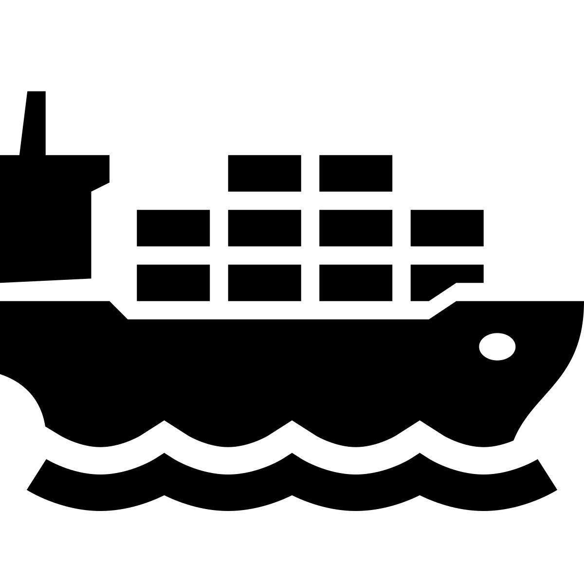 glyph neue style cargo ship icon
