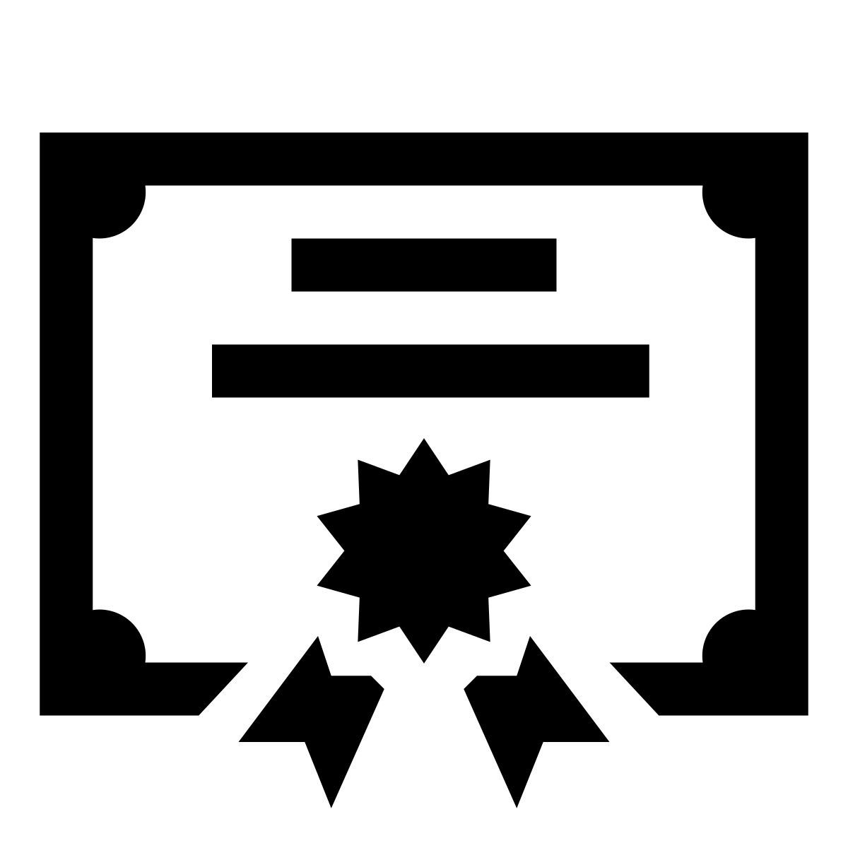 glyph neue style certificate icon