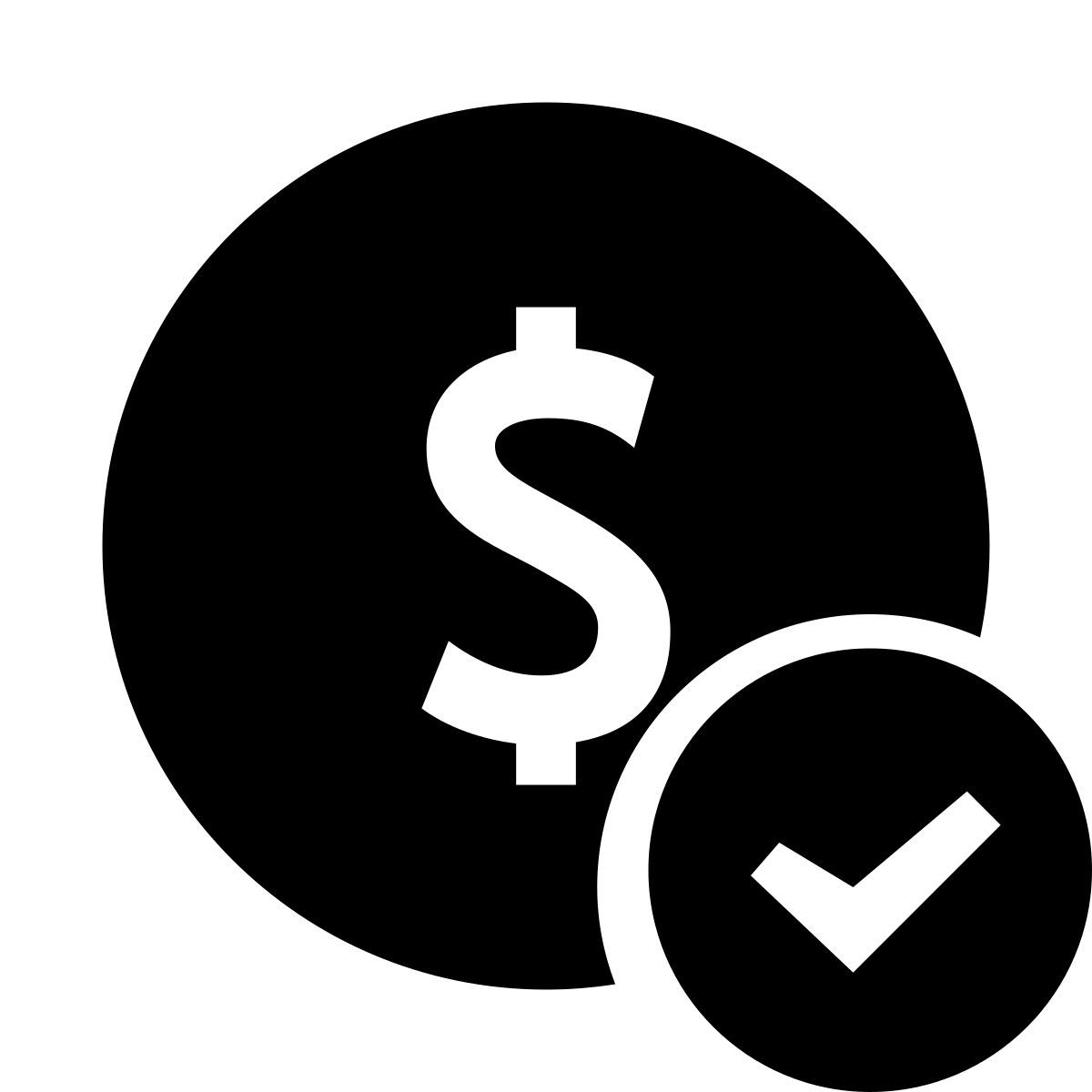 glyph neue style check dollar icon