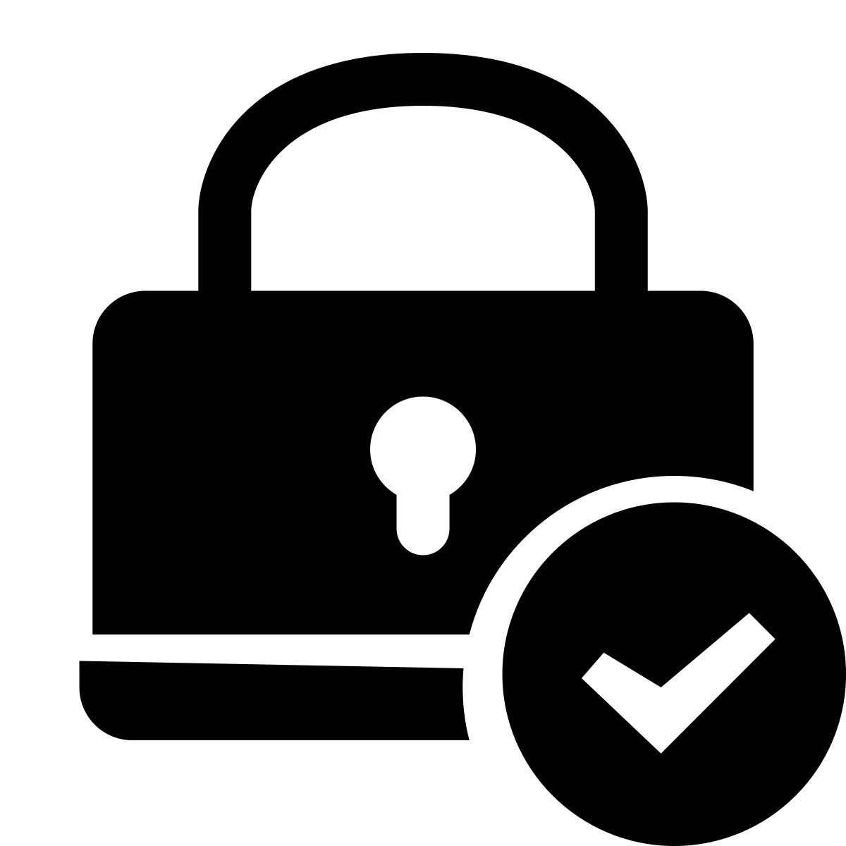 glyph neue style check lock icon