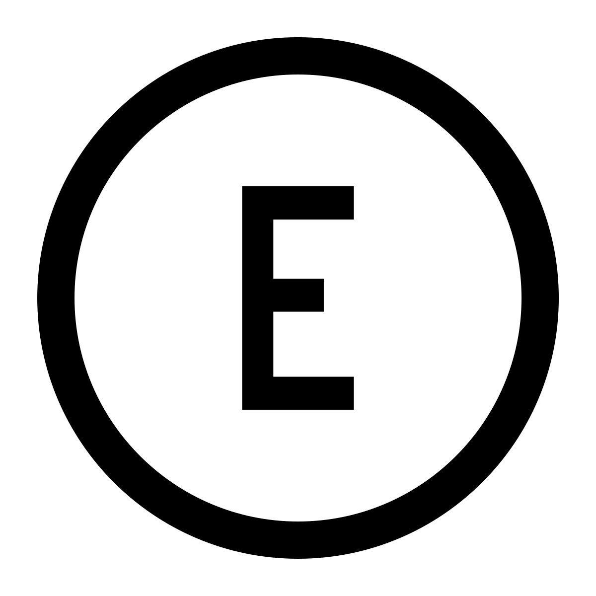glyph neue style e в круге icon