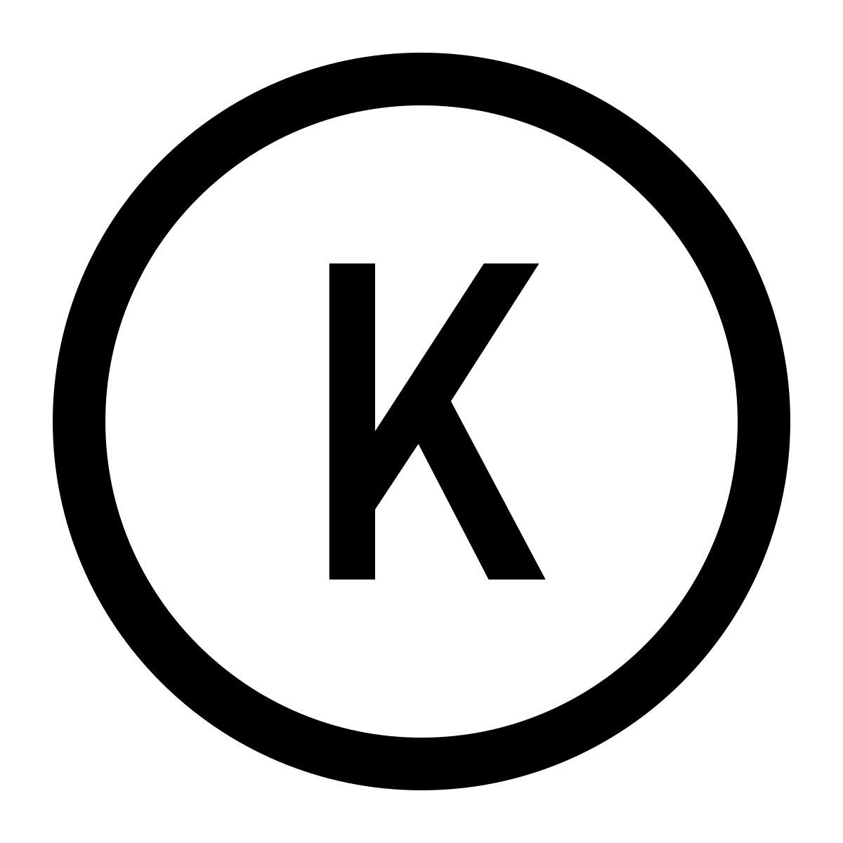 glyph neue style circled k icon