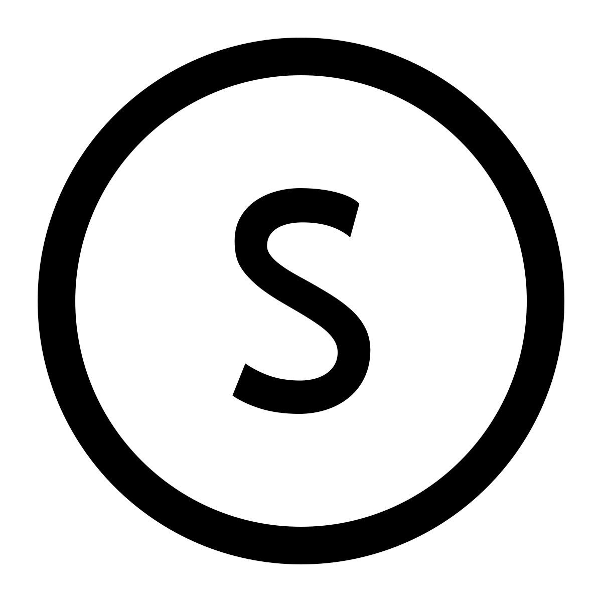 glyph neue style cerclé s icon