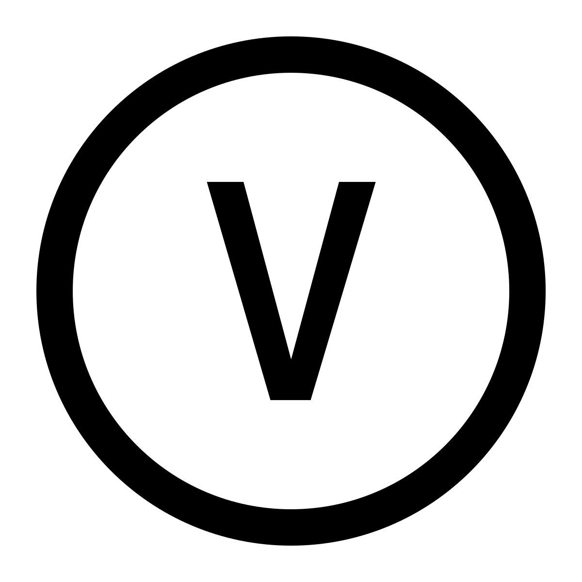 glyph neue style v en círculos icon