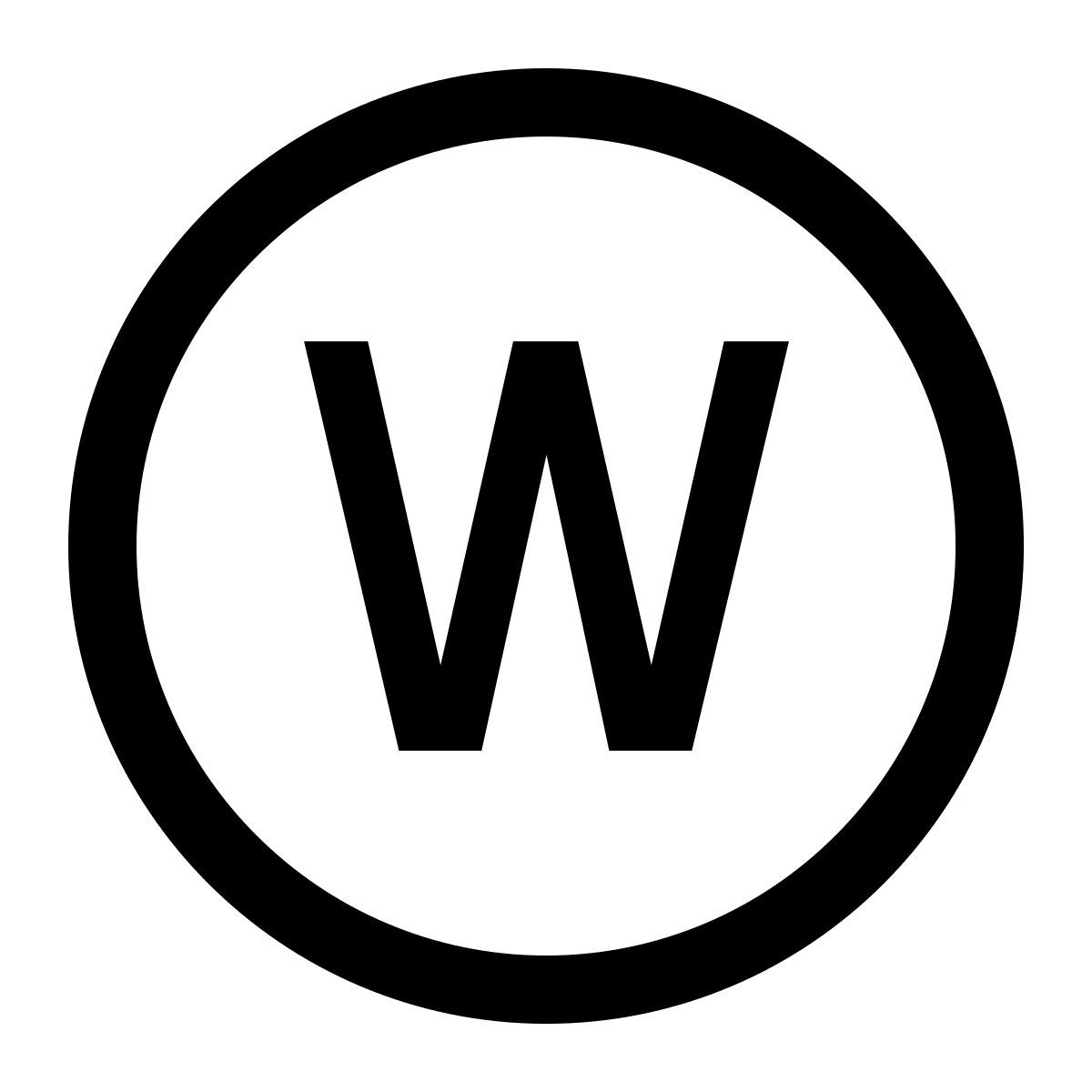 glyph neue style circuló w icon