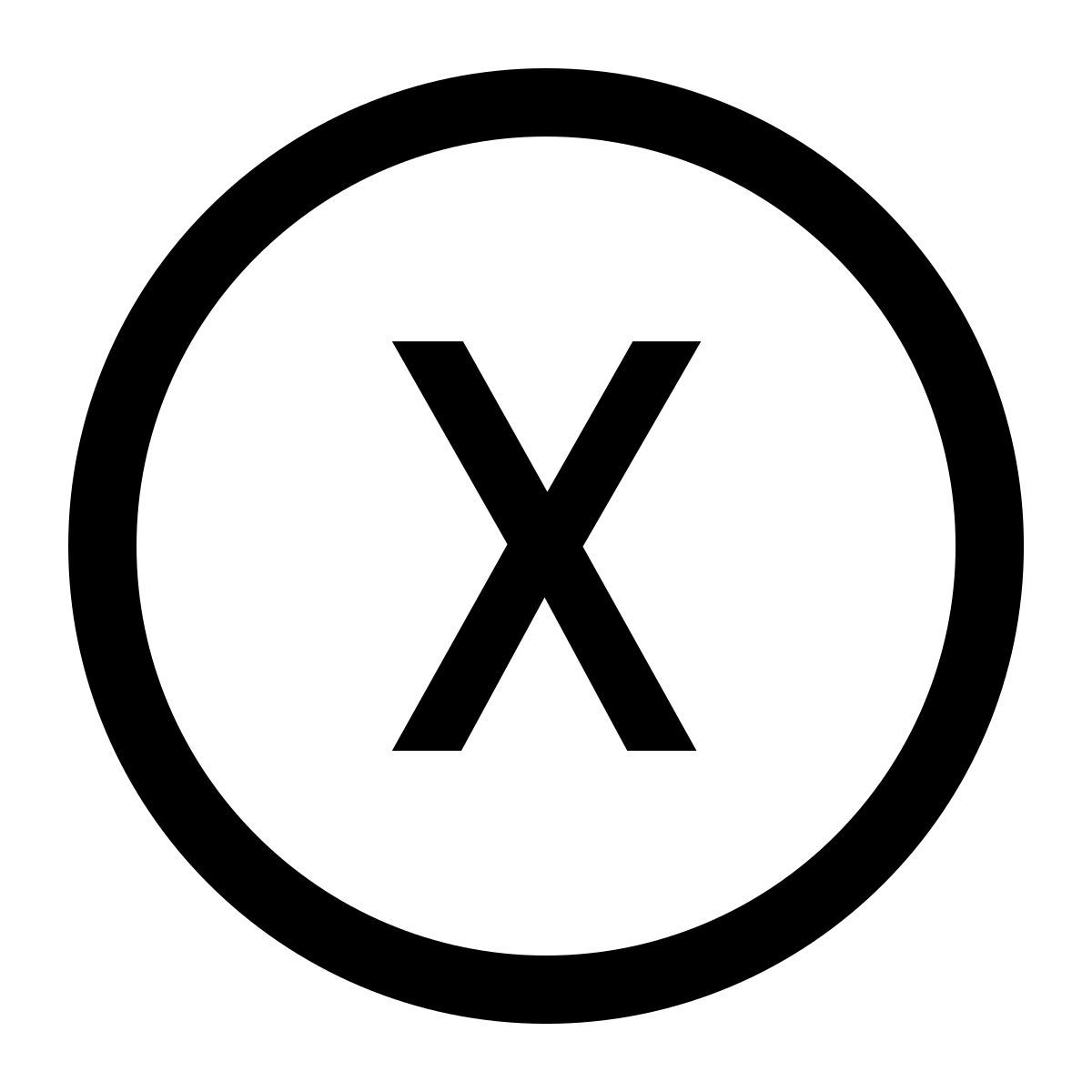 glyph neue style cerclé x icon