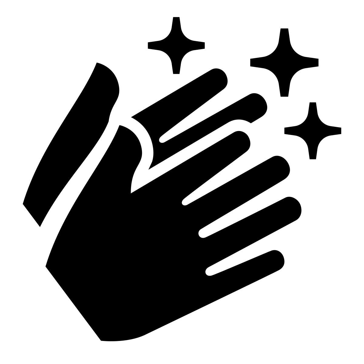 glyph neue style mãos limpas icon