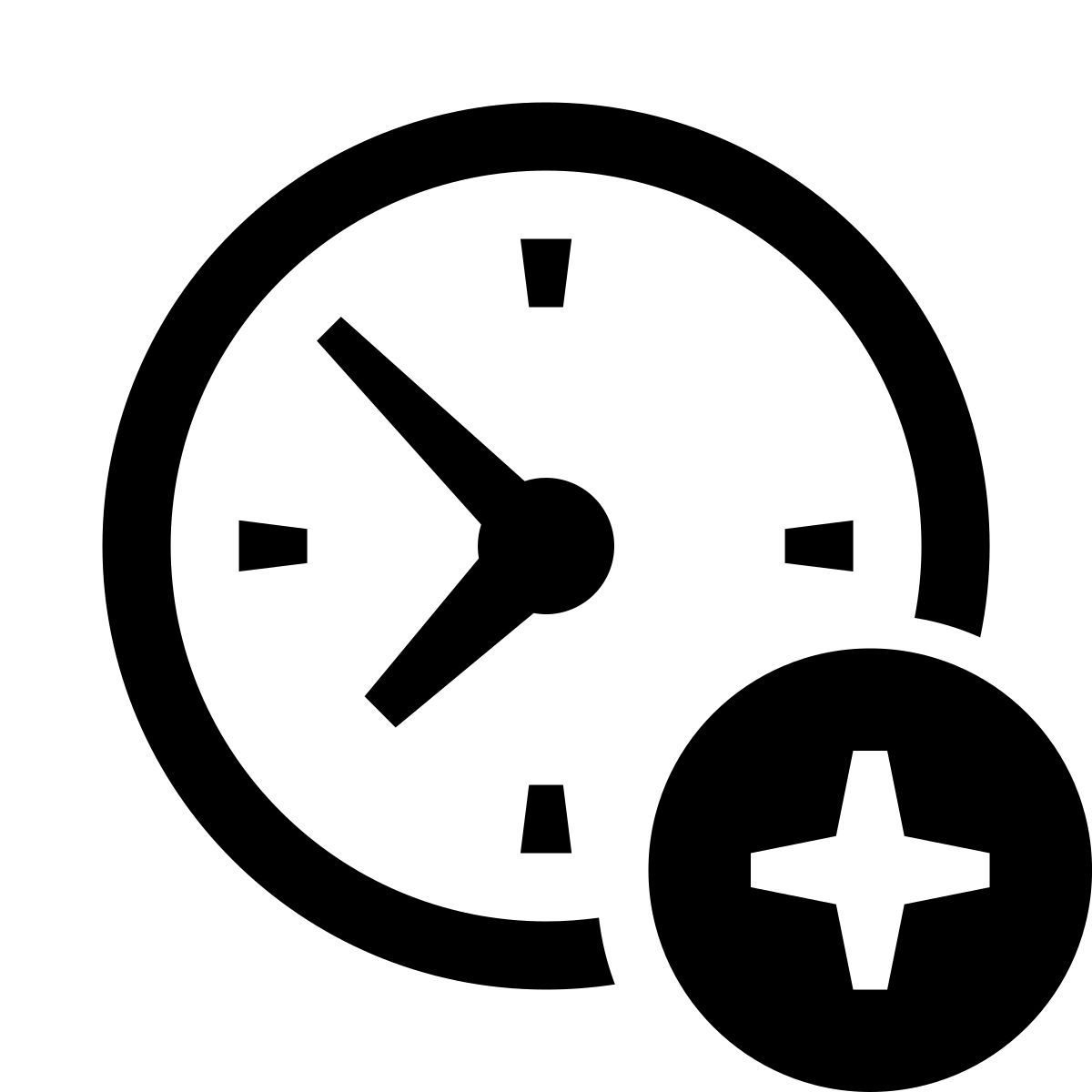 glyph neue style clock adicionar icon