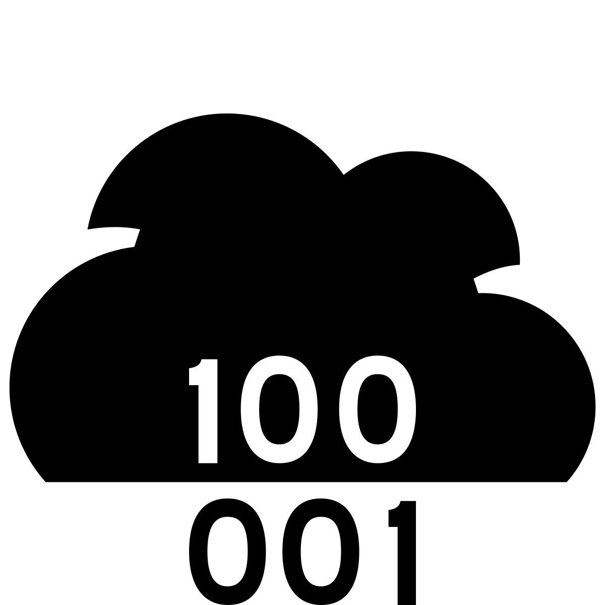 glyph neue style cloud binary code icon