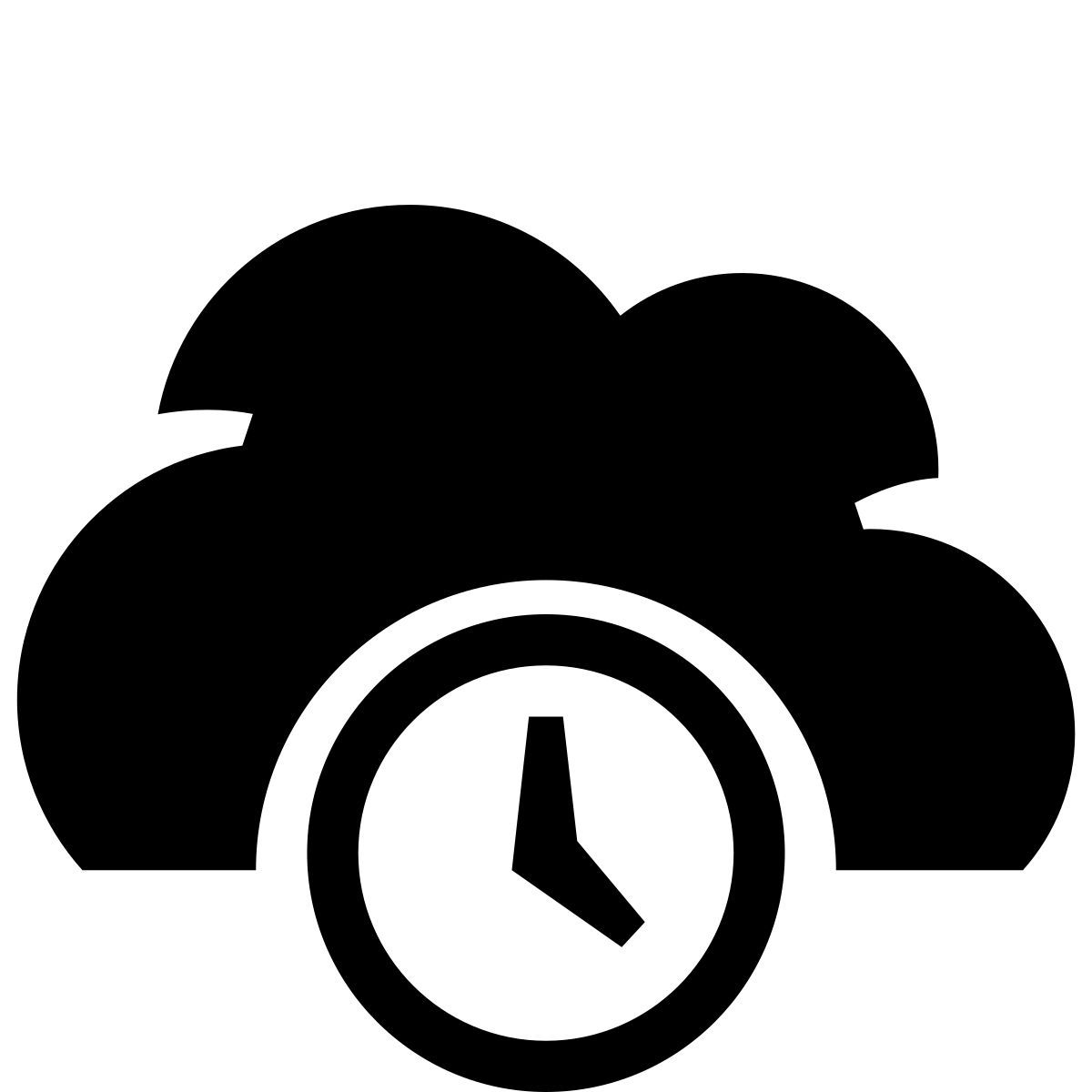 glyph neue style relógio de nuvem icon