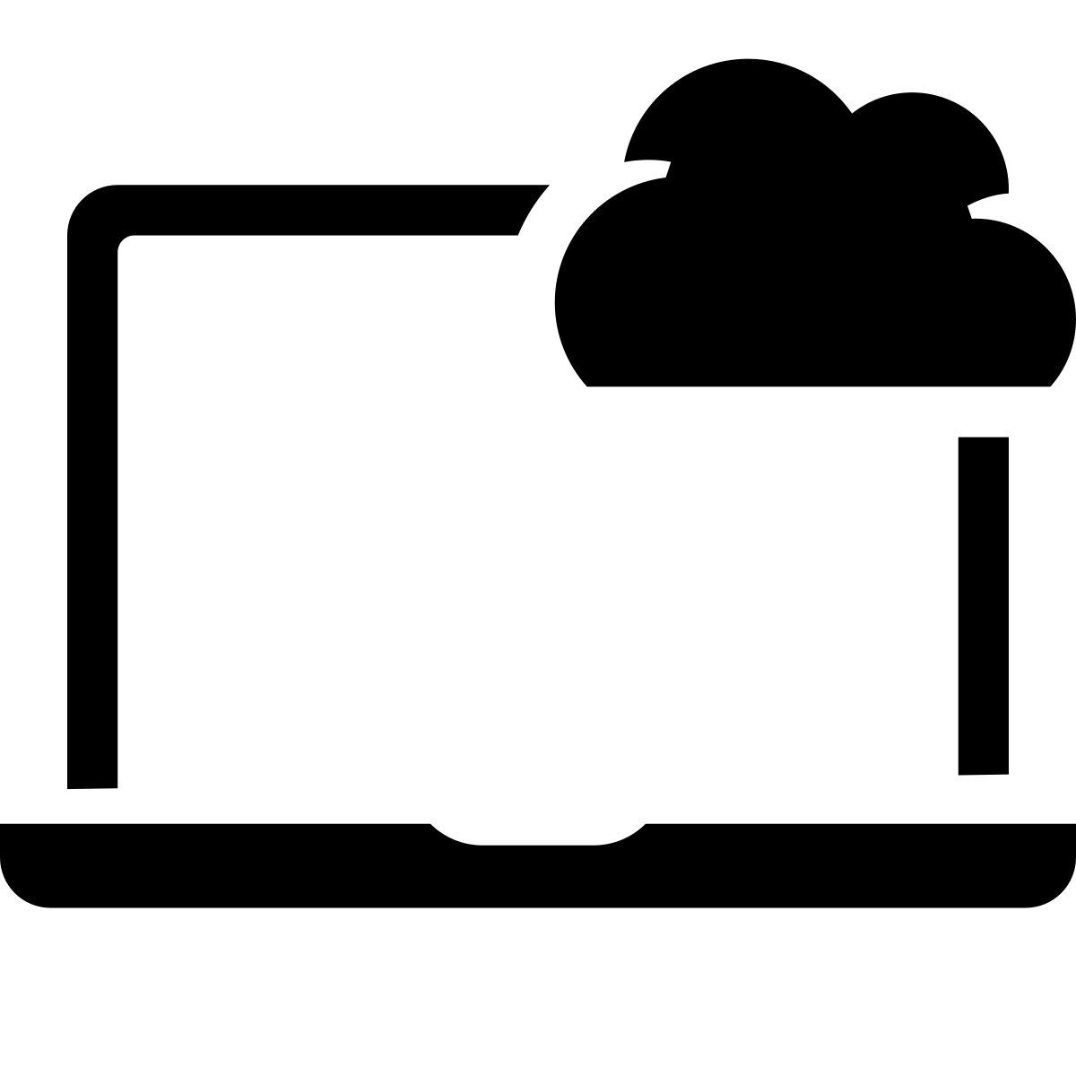 glyph neue style cloud computing icon