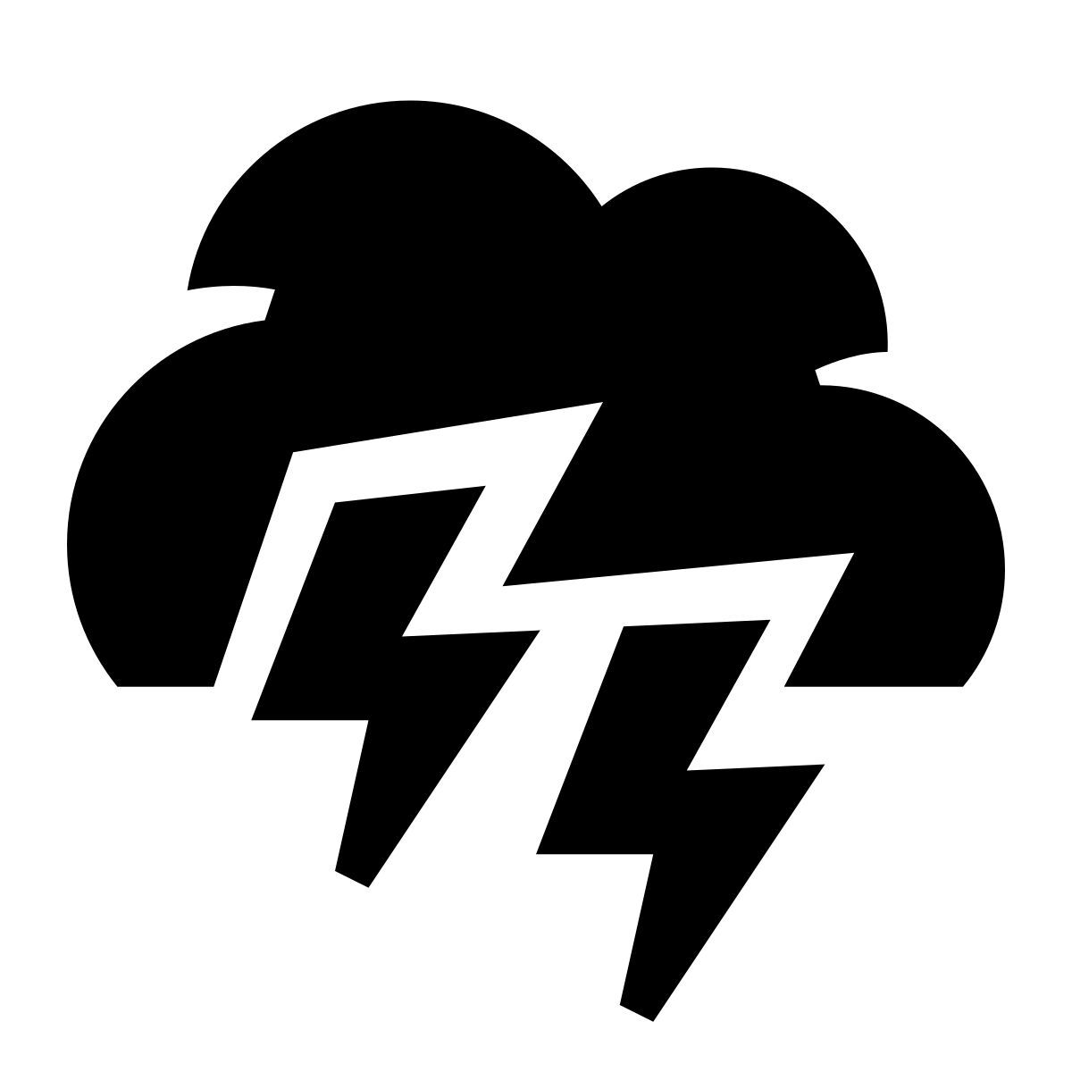 glyph neue style cloud lighting icon