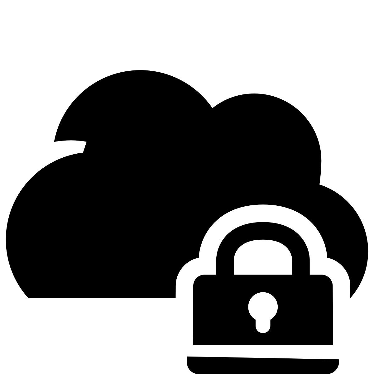 glyph neue style cloud lock icon