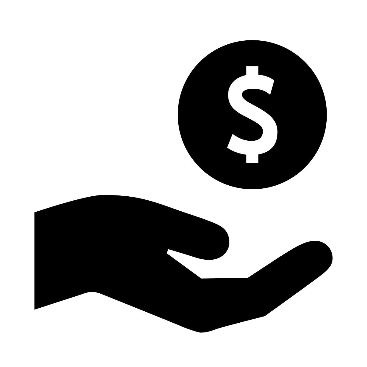 glyph neue style coin in hand icon