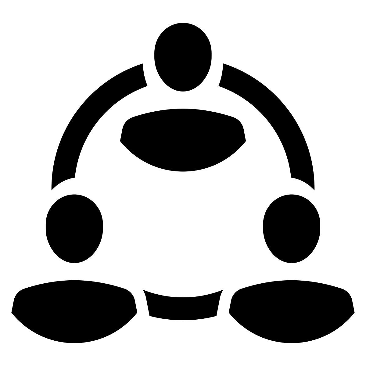 glyph neue style collaborando in circolo icon