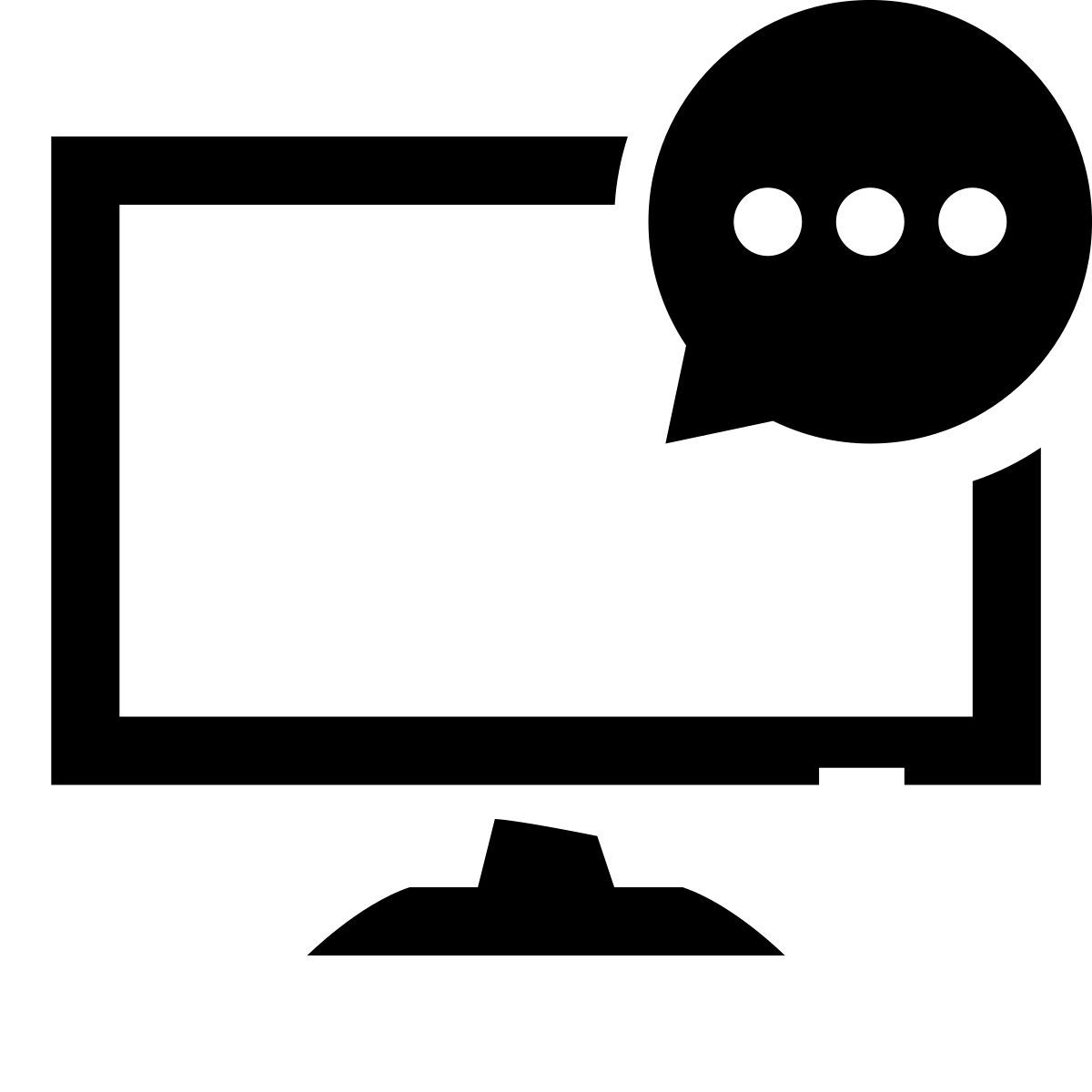 glyph neue style computer chat icon