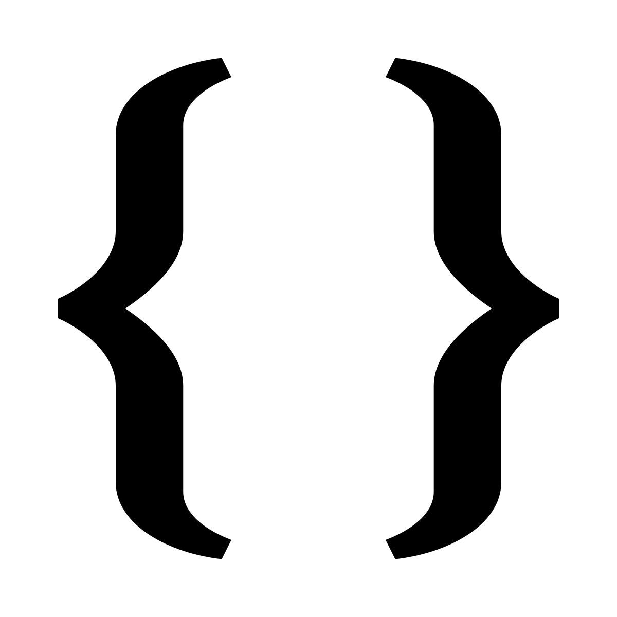 glyph neue style фигурные скобки icon