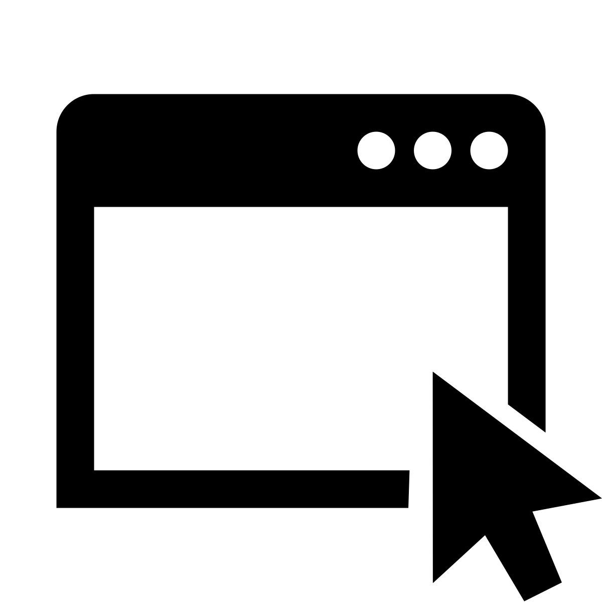 glyph neue style cursor in window icon