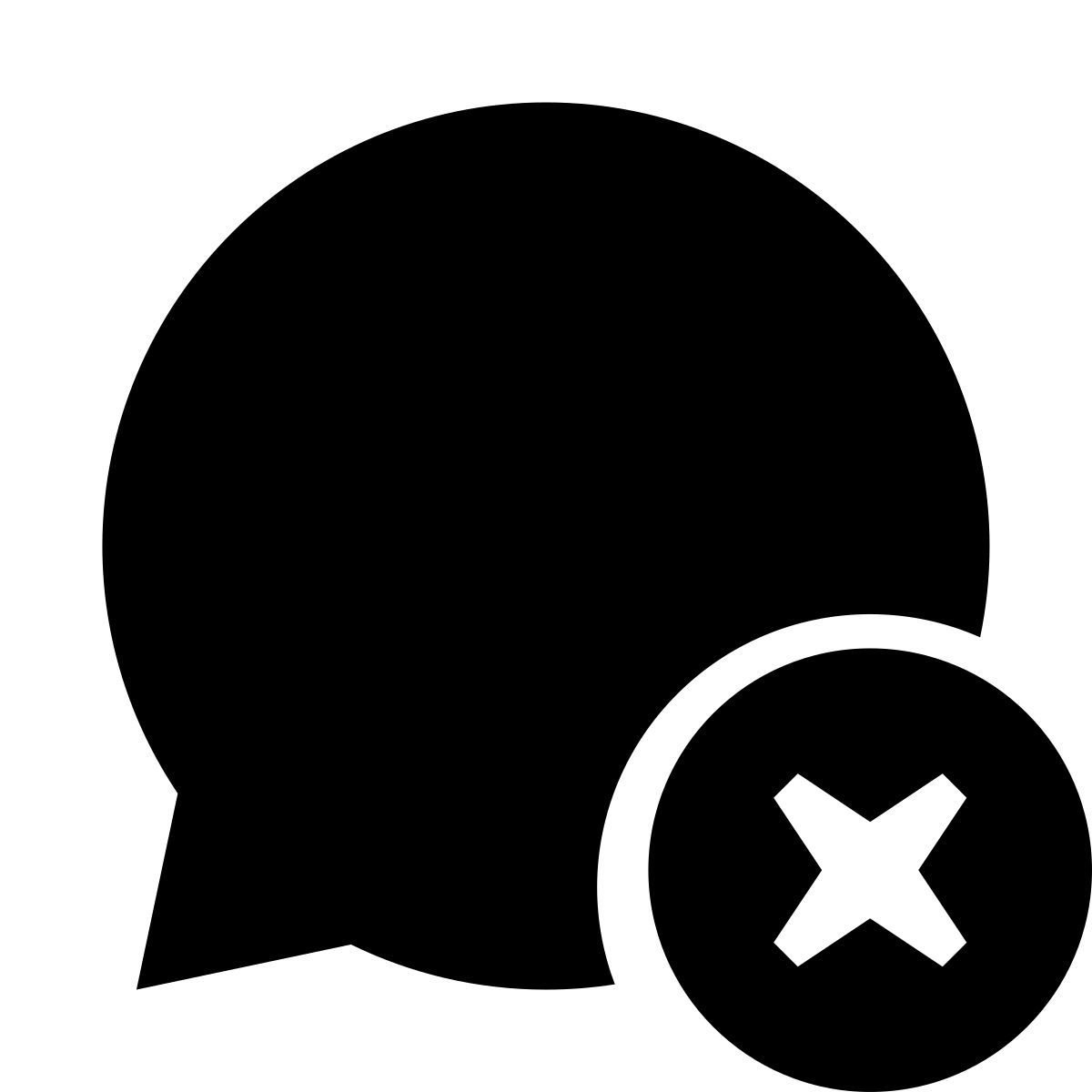 glyph neue style delete message icon