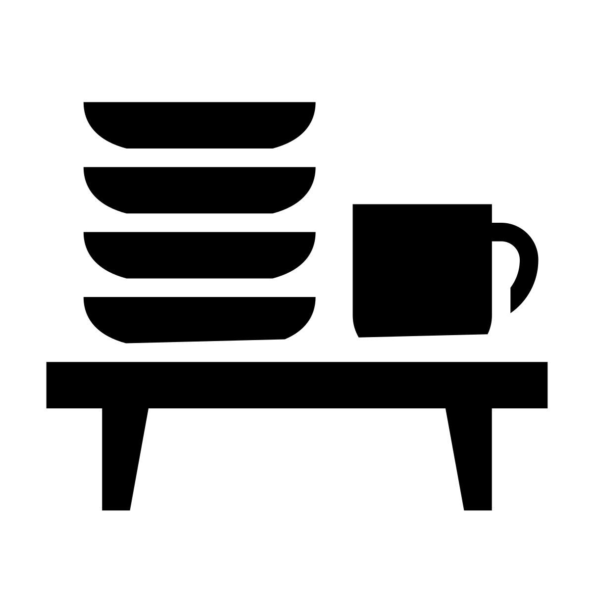 glyph neue style geschirr regal icon