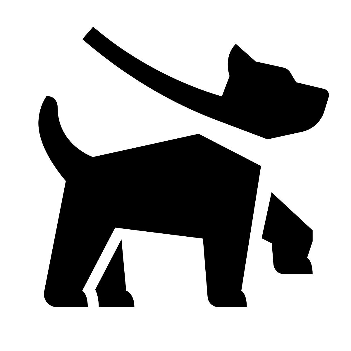 glyph neue style 개 산책 icon