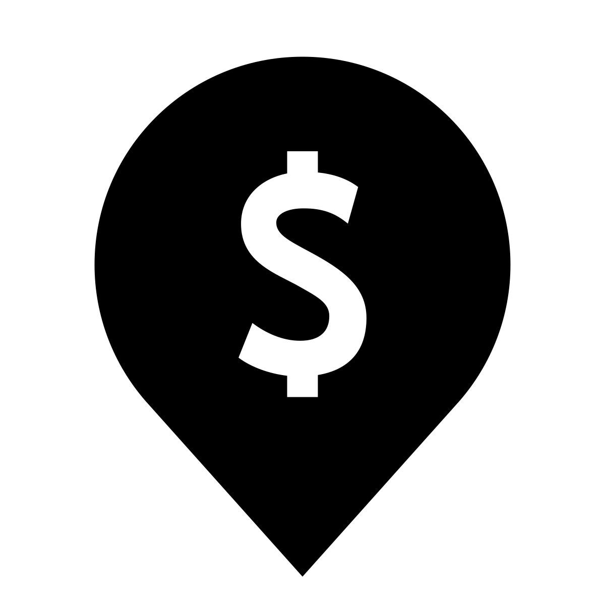 glyph neue style dollar place marker icon
