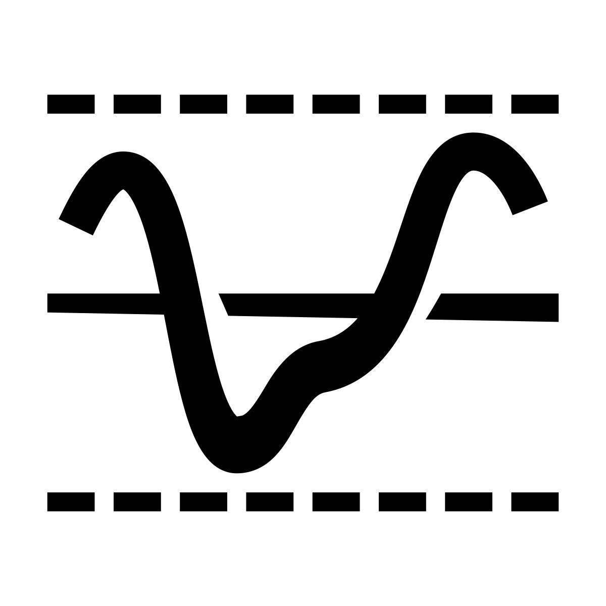 glyph neue style elektrische schwelle icon
