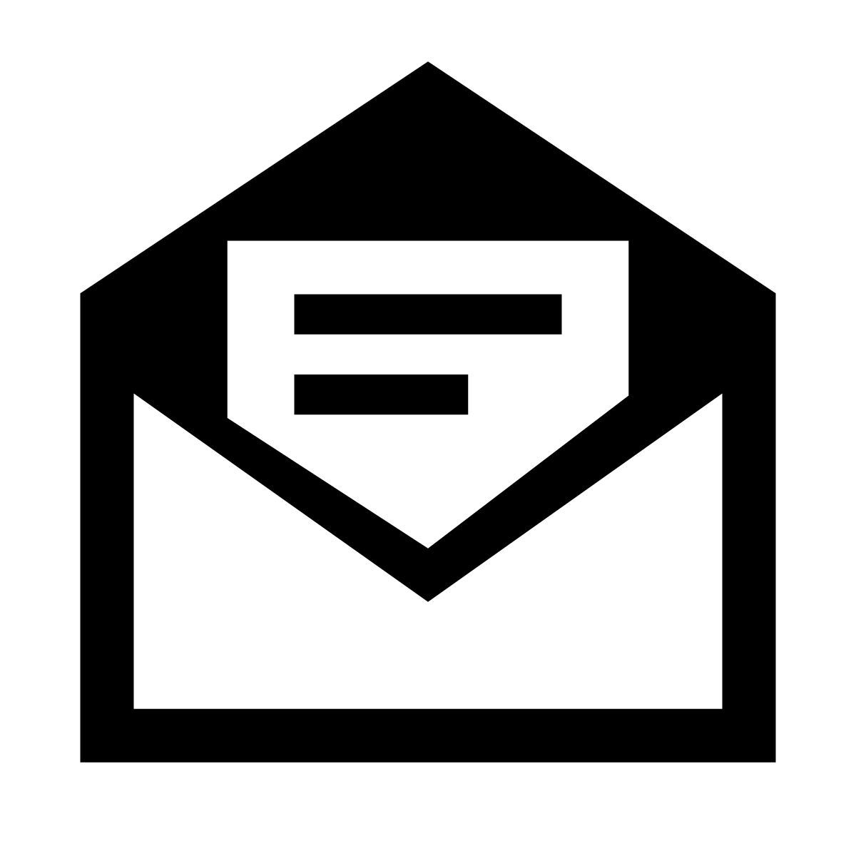 glyph neue style email open icon